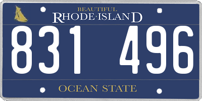 RI license plate 831496