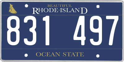 RI license plate 831497