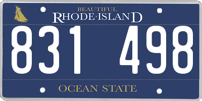 RI license plate 831498