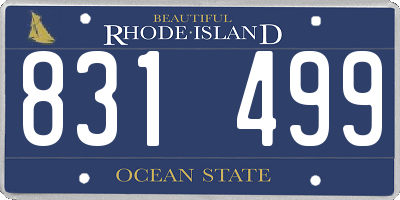 RI license plate 831499
