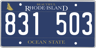 RI license plate 831503