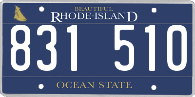RI license plate 831510