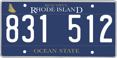 RI license plate 831512