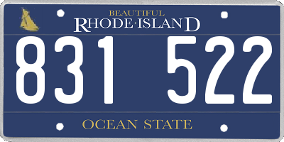 RI license plate 831522