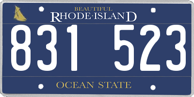 RI license plate 831523