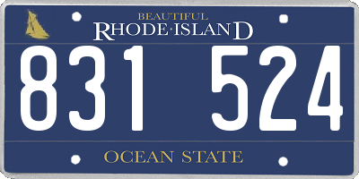 RI license plate 831524