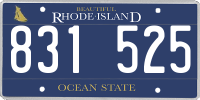 RI license plate 831525