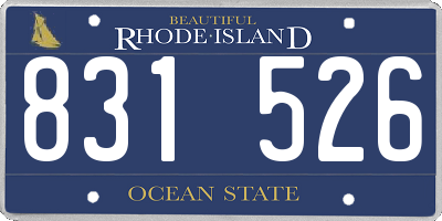 RI license plate 831526