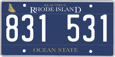 RI license plate 831531