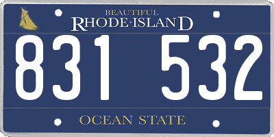 RI license plate 831532