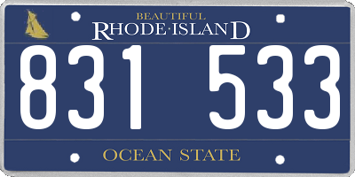 RI license plate 831533