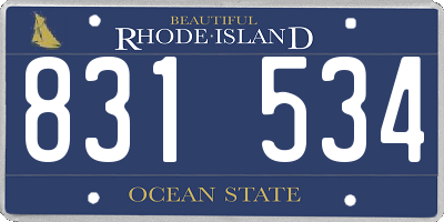 RI license plate 831534