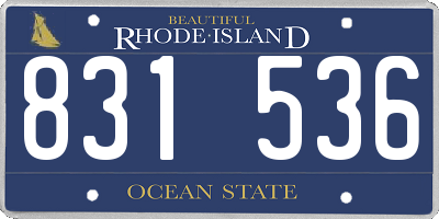 RI license plate 831536