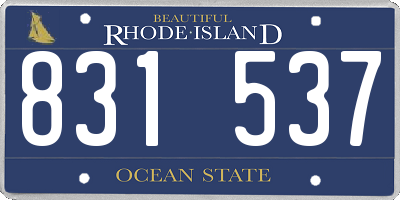 RI license plate 831537