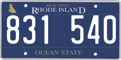 RI license plate 831540