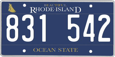 RI license plate 831542