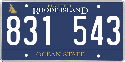 RI license plate 831543