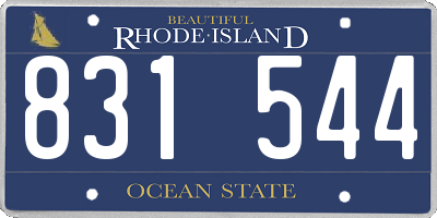 RI license plate 831544