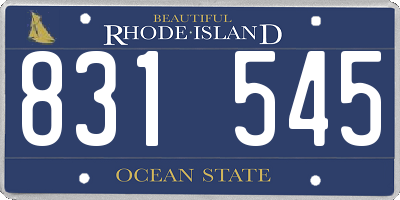 RI license plate 831545