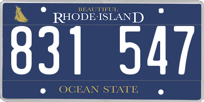 RI license plate 831547