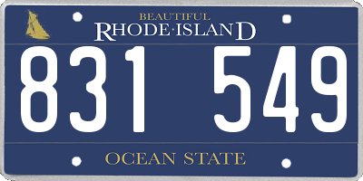 RI license plate 831549