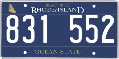RI license plate 831552