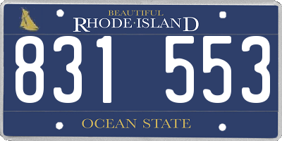 RI license plate 831553