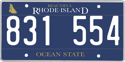 RI license plate 831554