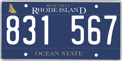 RI license plate 831567