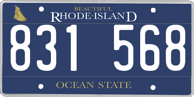 RI license plate 831568