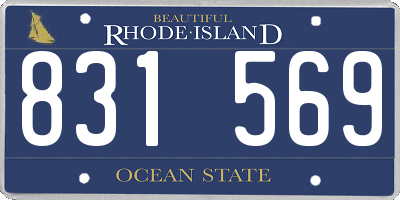 RI license plate 831569