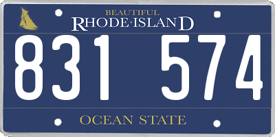 RI license plate 831574
