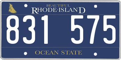 RI license plate 831575