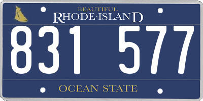 RI license plate 831577