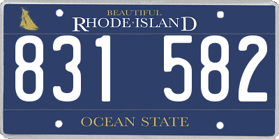 RI license plate 831582