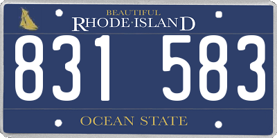 RI license plate 831583