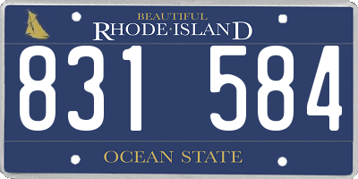 RI license plate 831584