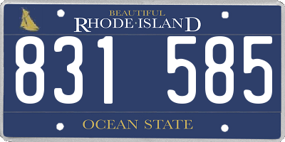 RI license plate 831585