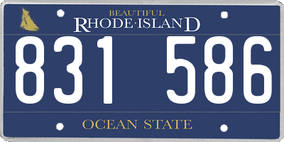 RI license plate 831586