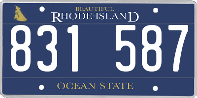 RI license plate 831587