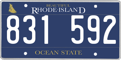 RI license plate 831592