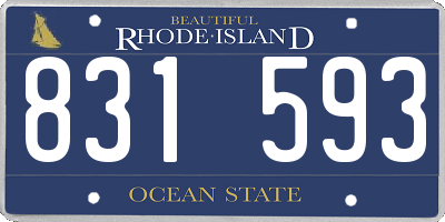 RI license plate 831593