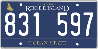 RI license plate 831597