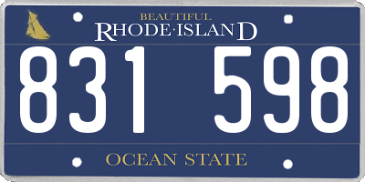 RI license plate 831598