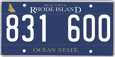 RI license plate 831600