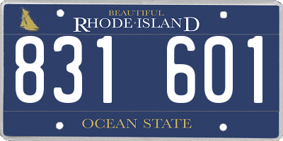 RI license plate 831601