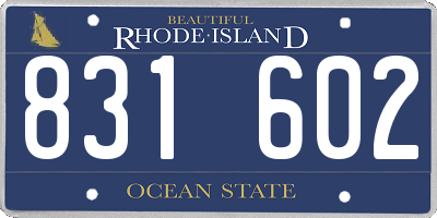 RI license plate 831602