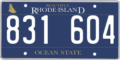 RI license plate 831604