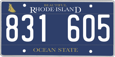 RI license plate 831605