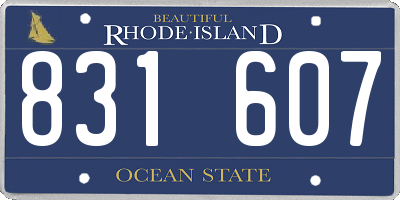 RI license plate 831607